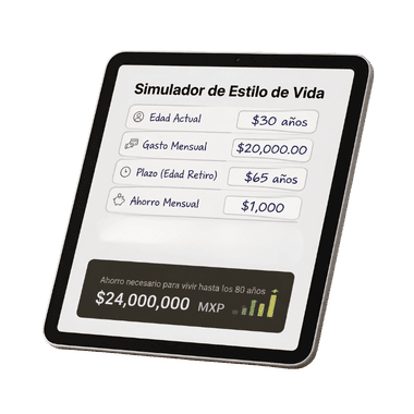 Vista en tablet del simulador de estilo de vida mostrando resultado